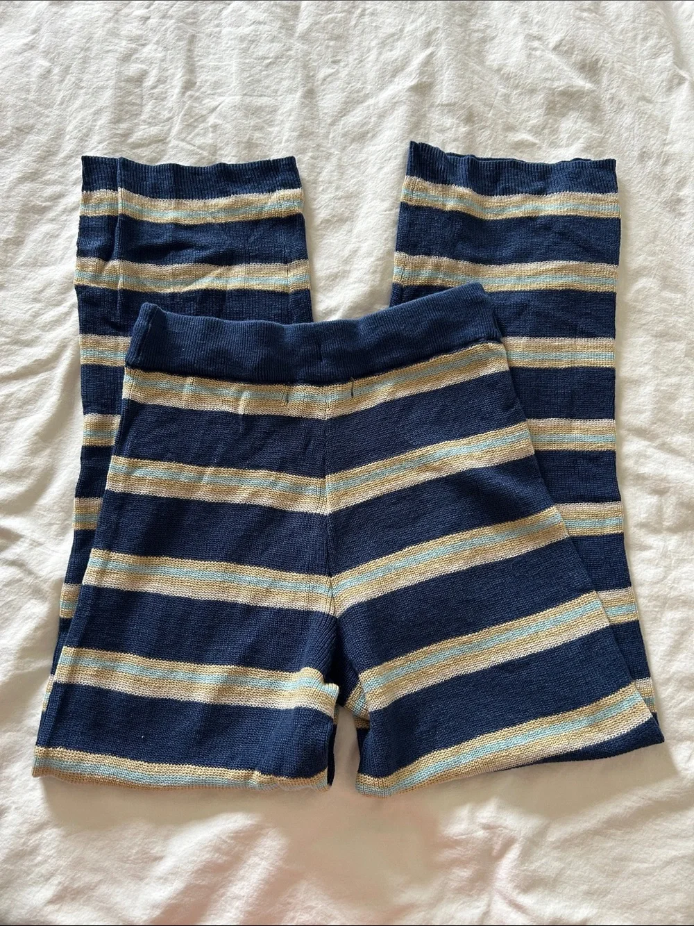 NWT Free People Mariner Sweater Set Top Pants Stripes Blue Beach Free-est